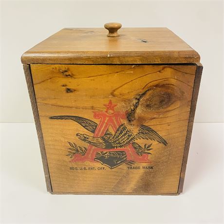 Vintage Anheuser Wooden Icebox