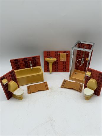 Lundby Doll House Bathroom Set