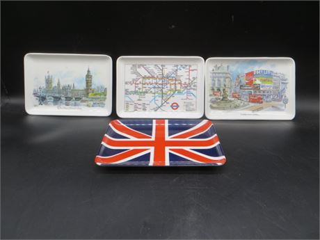4 London Trinket Dishes Melamaster Great Britain
