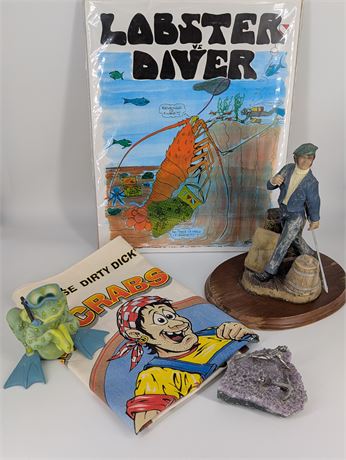 Lot Fishing, Diving, Sea Themed Decorative Items