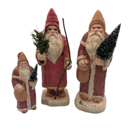 3 Ceramic Santas