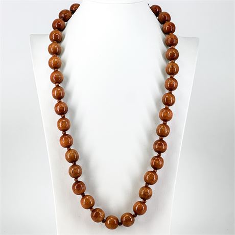 Vintage Chunky Wooden Beaded Necklace