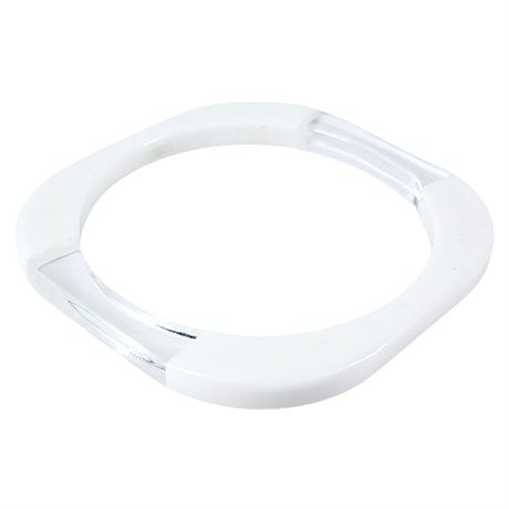 Vintage Mod White & Clear Lucite Squared Bangle Bracelet