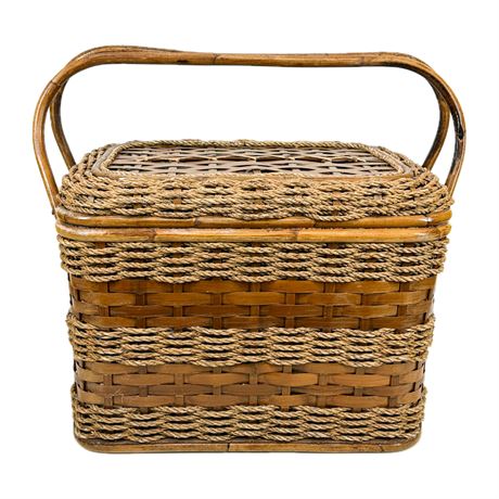 LARGE Woven Picnic Basket