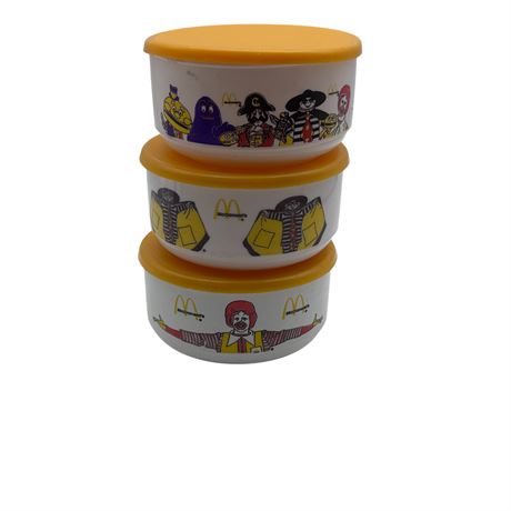 1980s Vintage McDonald's Covered Bowls