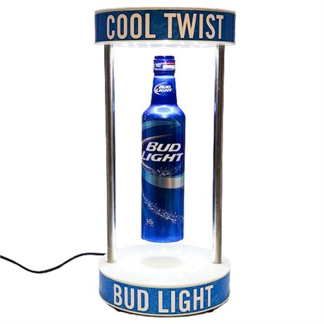 Bud Light Cool Twist Levitating Floating Aluminum Beer Can Bar Display Light