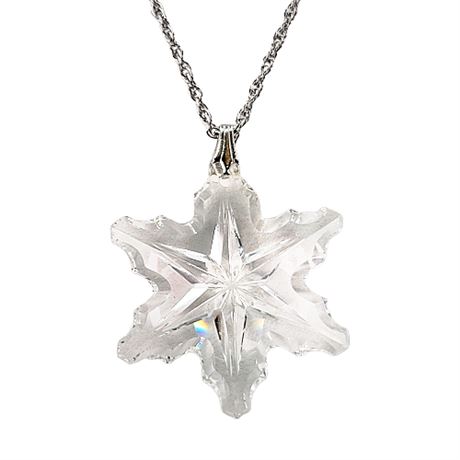 Gorham Sterling Silver Crystal Snowflake Necklace