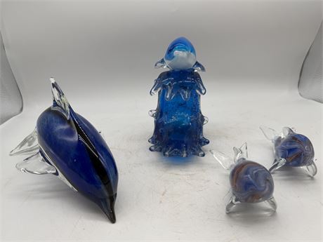 Art Glass Dolphins