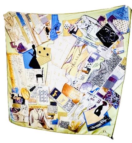 Christian Dior "Fashion Elements" Silk Scarf