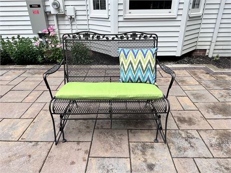 Outdoor Metal Gliding Bench