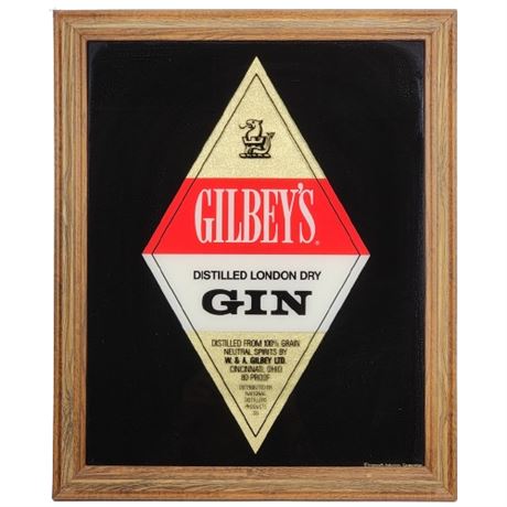 Vintage Gilbey's Gin Reverse Painted Bar Sign