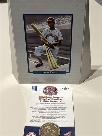 Larry Doby picture and charter member coin series lot