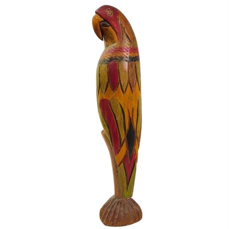 Carved Wooden Decorative Parrot Tiki Bar Decor