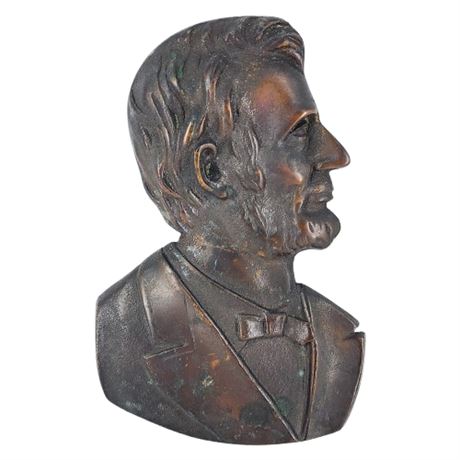 Vintage Cast Bronze Abraham Lincoln Plaque