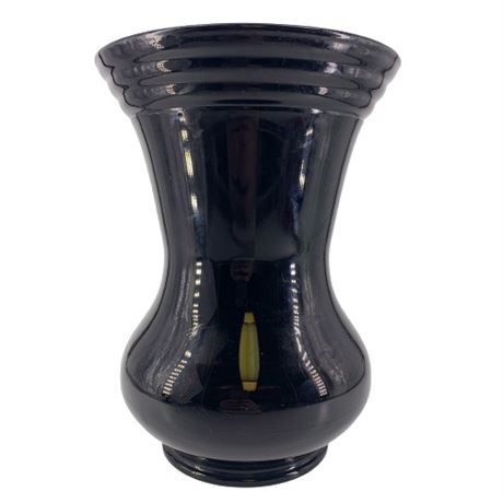 Black Amethyst Ribbed Hourglass Vase