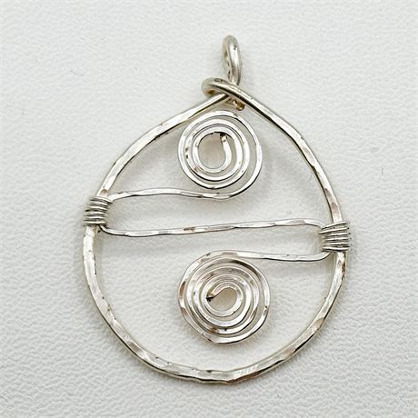 Vintage Celtic-Style Silver Wire Wrapped Pendant