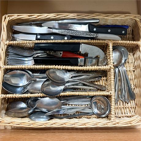 Drawer Lot of Assorted Stainless Flatware