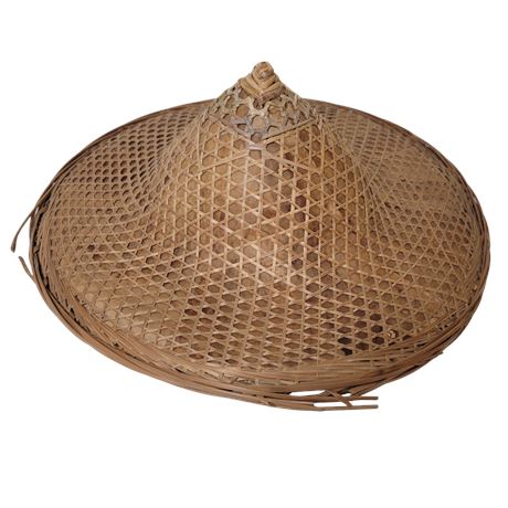 Vintage Chinese Conical Hat Rattan Field Hat
