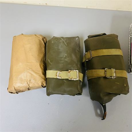 3 RARE NOS WW2 Surplus Harley Davidson Canvas Winddresses