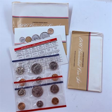 2x 1986 US Mint Uncirculated Sets