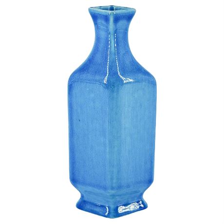 Vintage Porcelain Diamond Shaped Turquoise Glaze Mini Vase