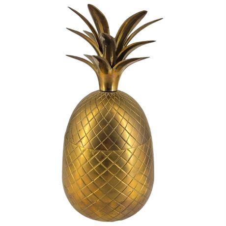 Vintage Brass Pineapple Container