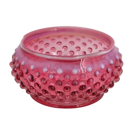 VTG Fenton Cranberry Hobnail Trinket Dish