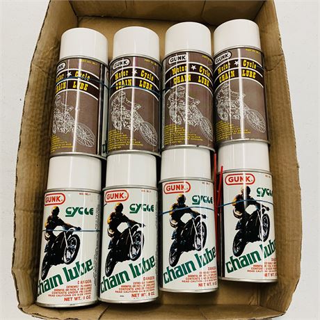 8 NOS Cans of Gunk Chain Lube