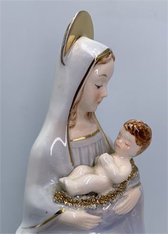 Lovely Mid Century Madonna with Child Ceramic Planter