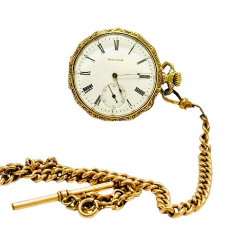 1917 Waltham Grade 210 7 Jewel Gold Filled Hunter Case Pocket Watch
