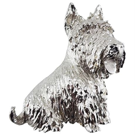 Signed Vintage CROWN TRIFARI Scottish Terrier Brooch