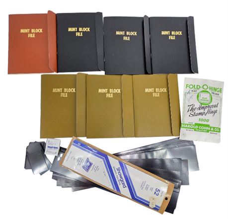 VTG Mint Block Files, Showgard Strips, and Stamp Hinges