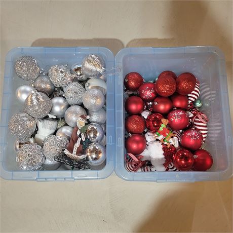 Red & Silver Christmas Tree Bulbs