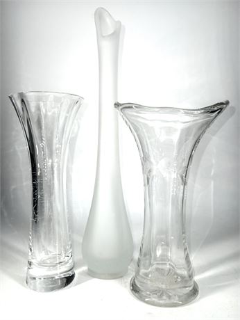 Lot of 3 Glass Vases