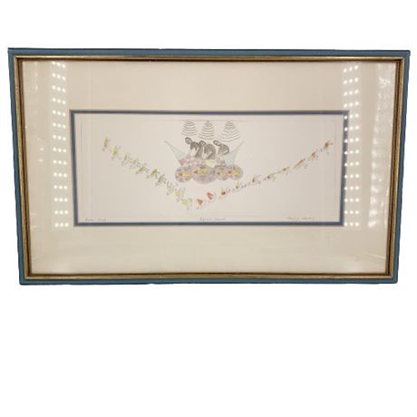 Signed "Four Fish" Matted and Framed Artwork