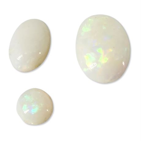 Three Loose Genuine Opal Cabochon Stones