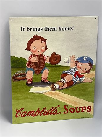 It brings them home Campbell Soup tin advertising Sign