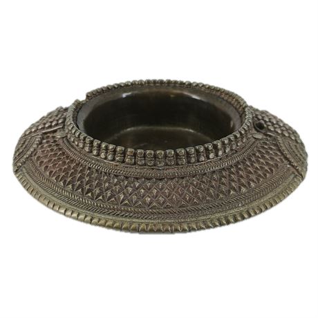 Vintage Brass Anklet Ashtray with Arabic Decoration