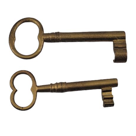 Set of 2 Vintage Brass Keys
