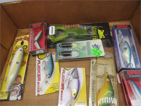 9 Assorted Bass Lures