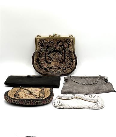 Five Antique Handbags
