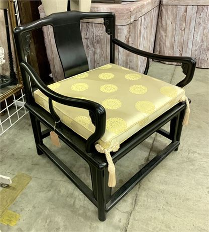 Superb Hong Kong MCM Oriental Raven Wood Deep Seat Armchair