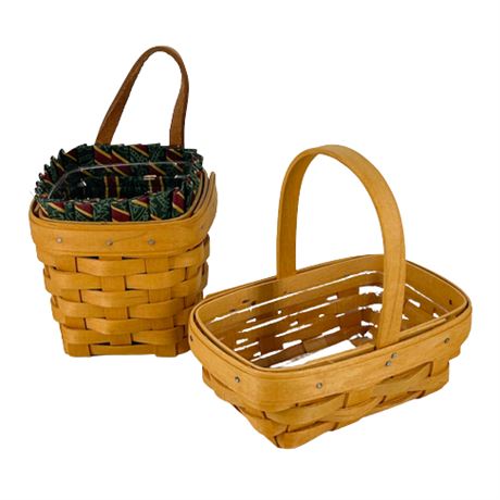 Longaberger Chive Booking & Parsley Booking Baskets