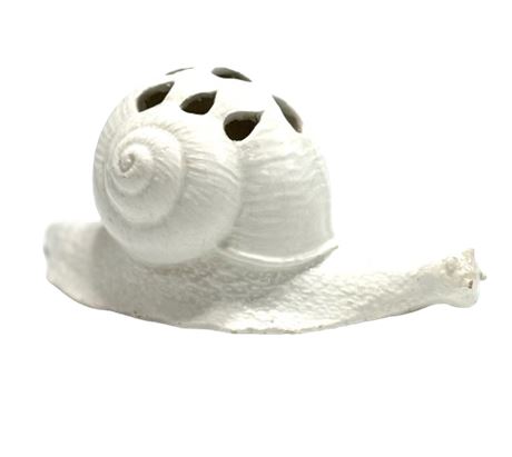 Vtg Mottahedeh White Ceramic Snail Floral Frog - S6682 Italy