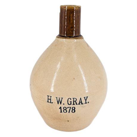 Antique H.W. Gray 1878 Stoneware Jug