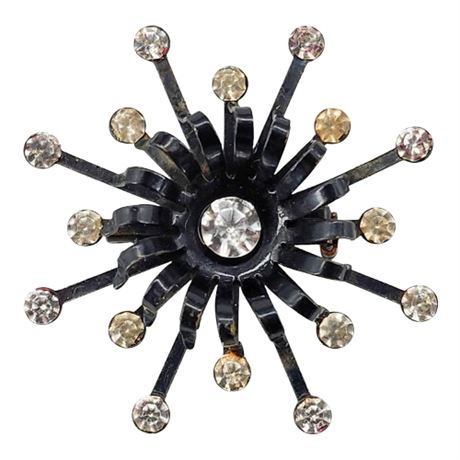 Vintage Mid-Century Rhinestone Starburst Brooch