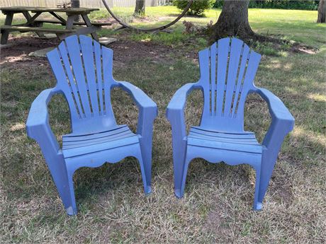 Pair of Plastic Adirondack Chairs
