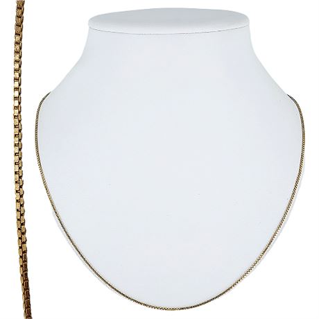 Signed  14K Gold 18 Inch Box Chain