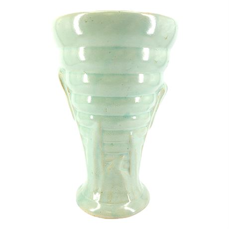 Vintage 40s McCoy Aqua Stoneware Vase