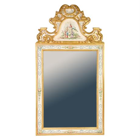 LARGE Vintage Italian Chinoiserie Wall Mirror